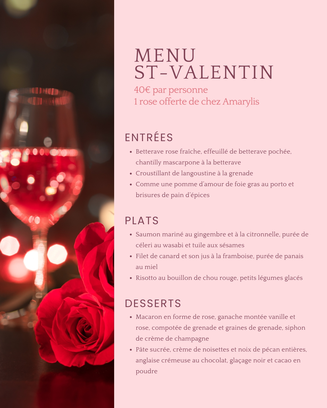 programme en image du restaurant le Rooftop