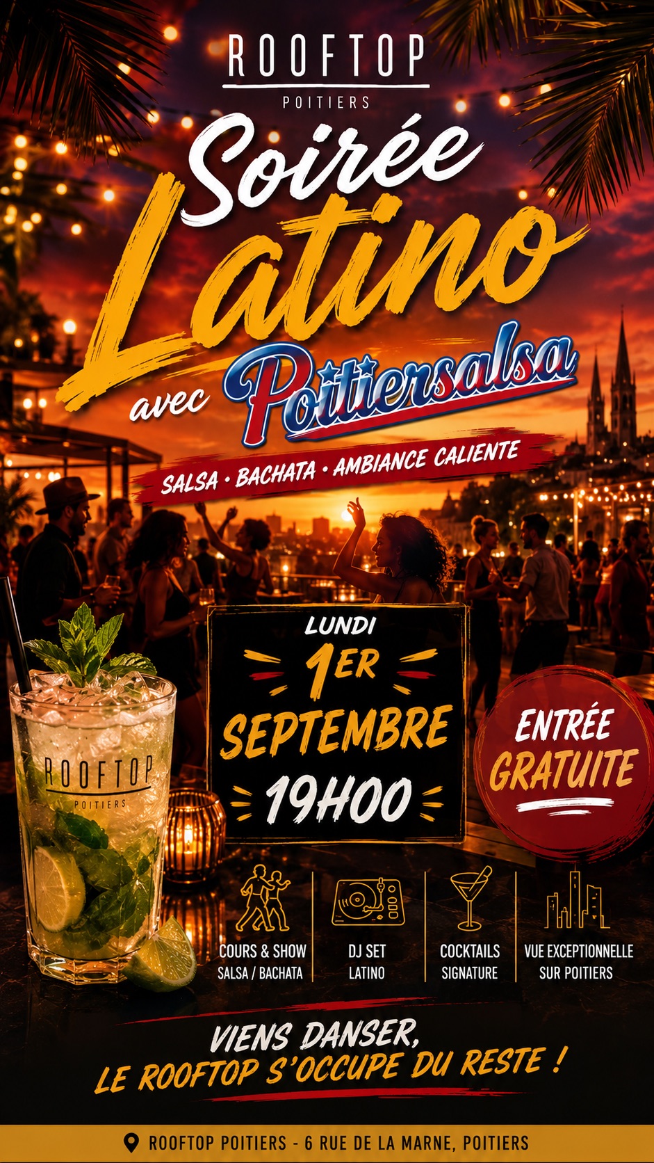programme en image du restaurant le Rooftop